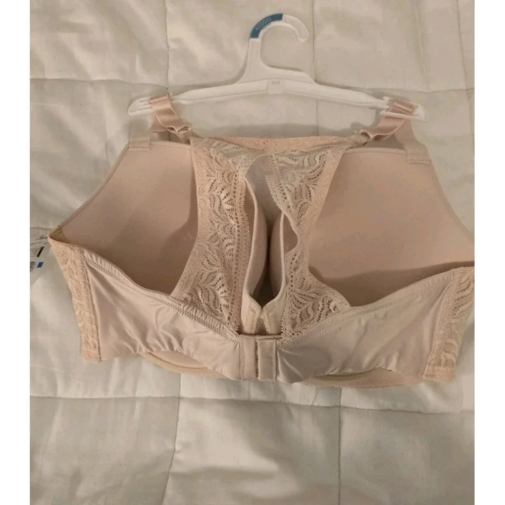 Paramour by Felina SUGAR BABY‎ Carolina Lace T-Back Open-Back Bra 42 DDD NWT